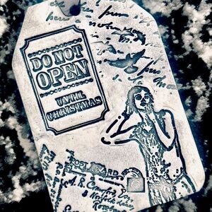 🎁 Do Not Open Until Christmas Ceramic Ornament Handmade OOAK Wall Decor New